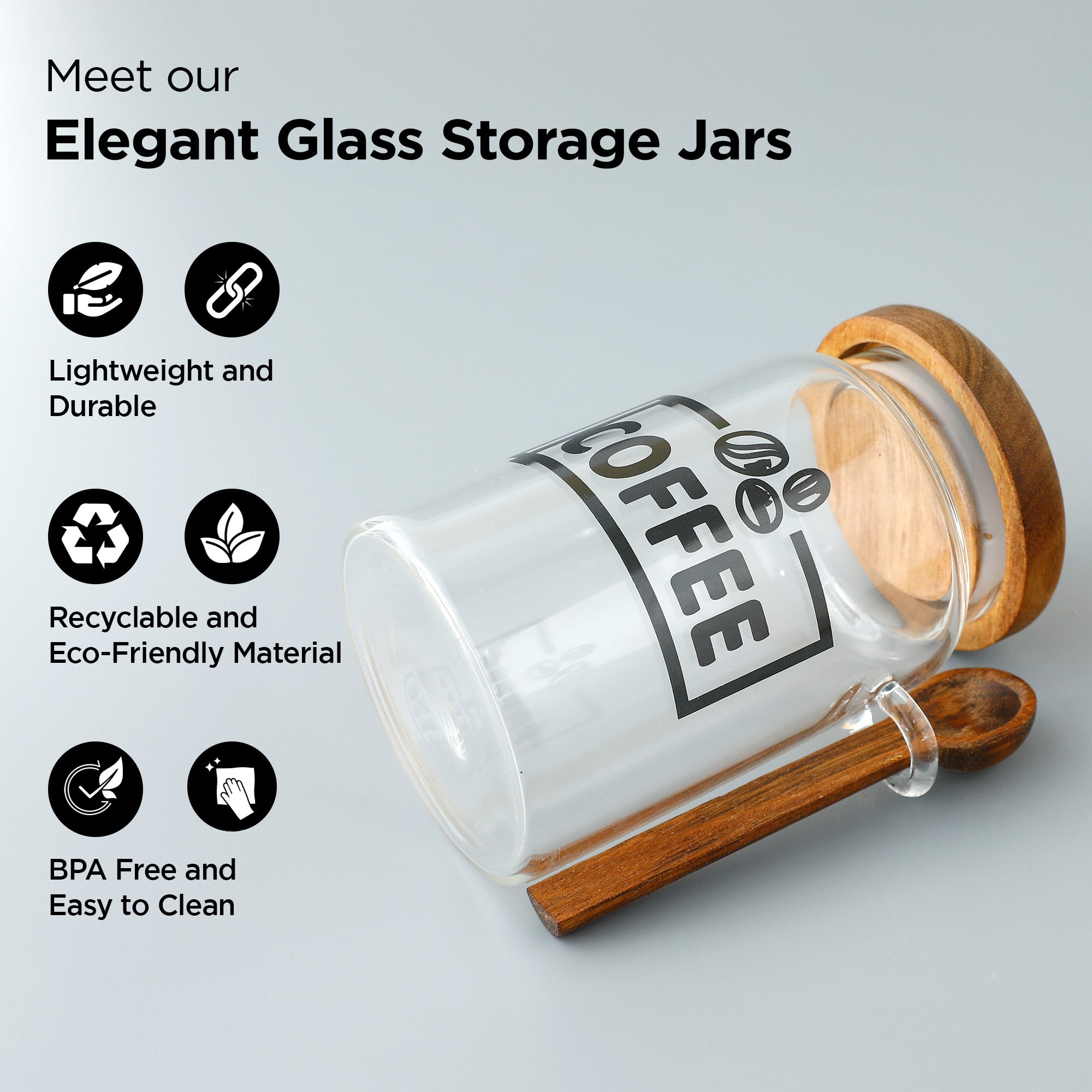 The Better Home UMAI Storage Jars - Clear glass design
