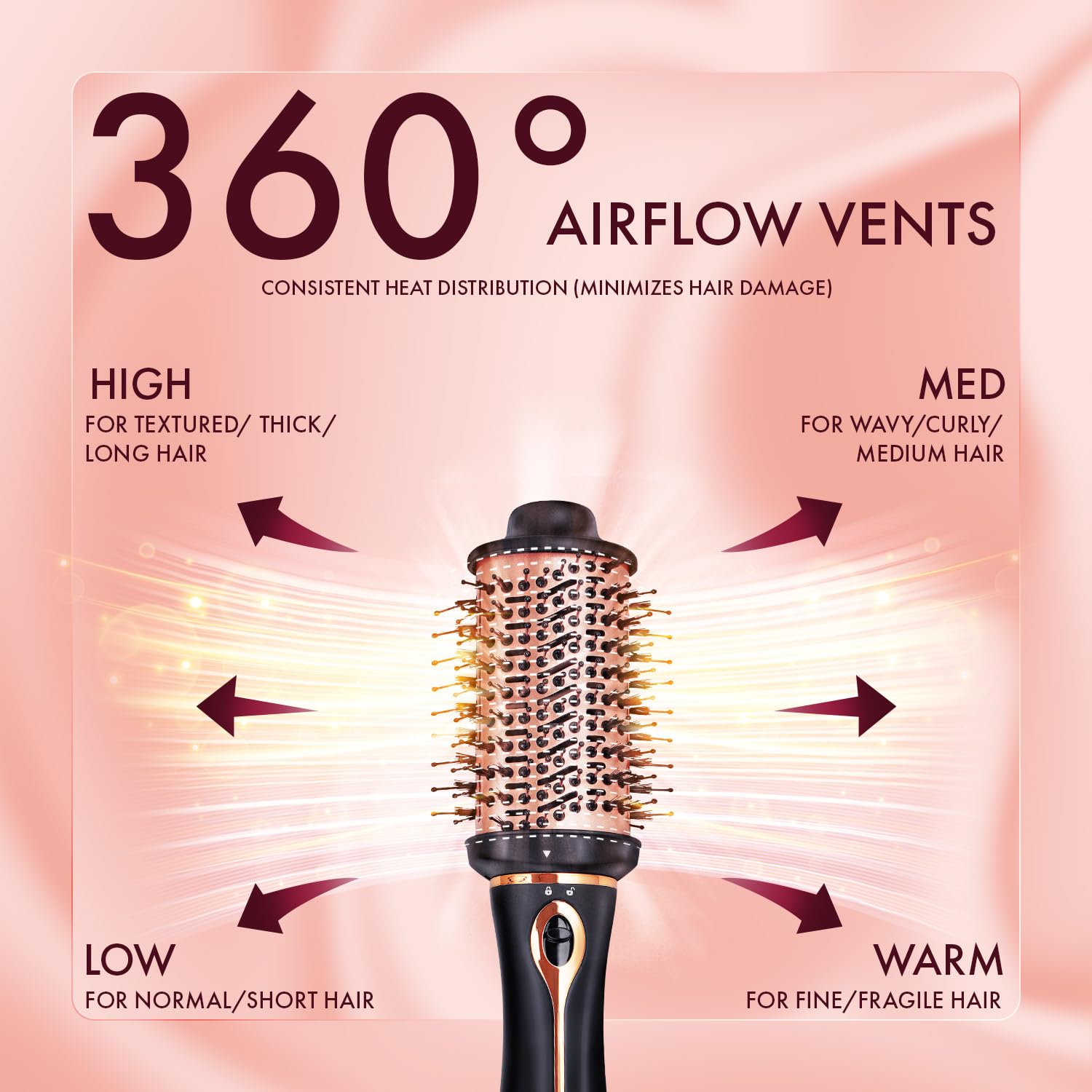 Couture Hair Pro Rose Gold Straightening Brush Couture Hair Pro