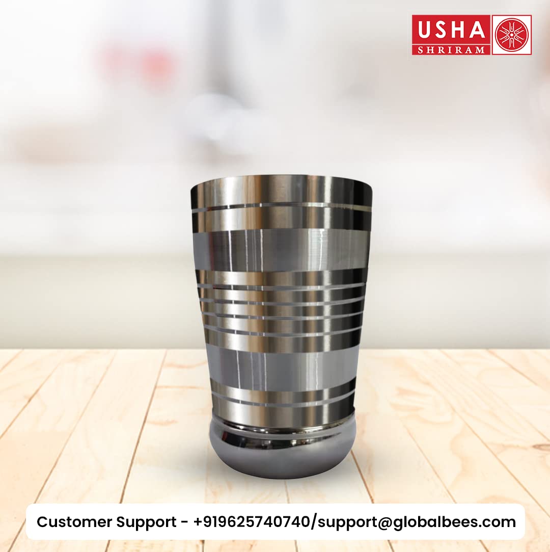 Usha Shriram stainless steel glass - stackable design