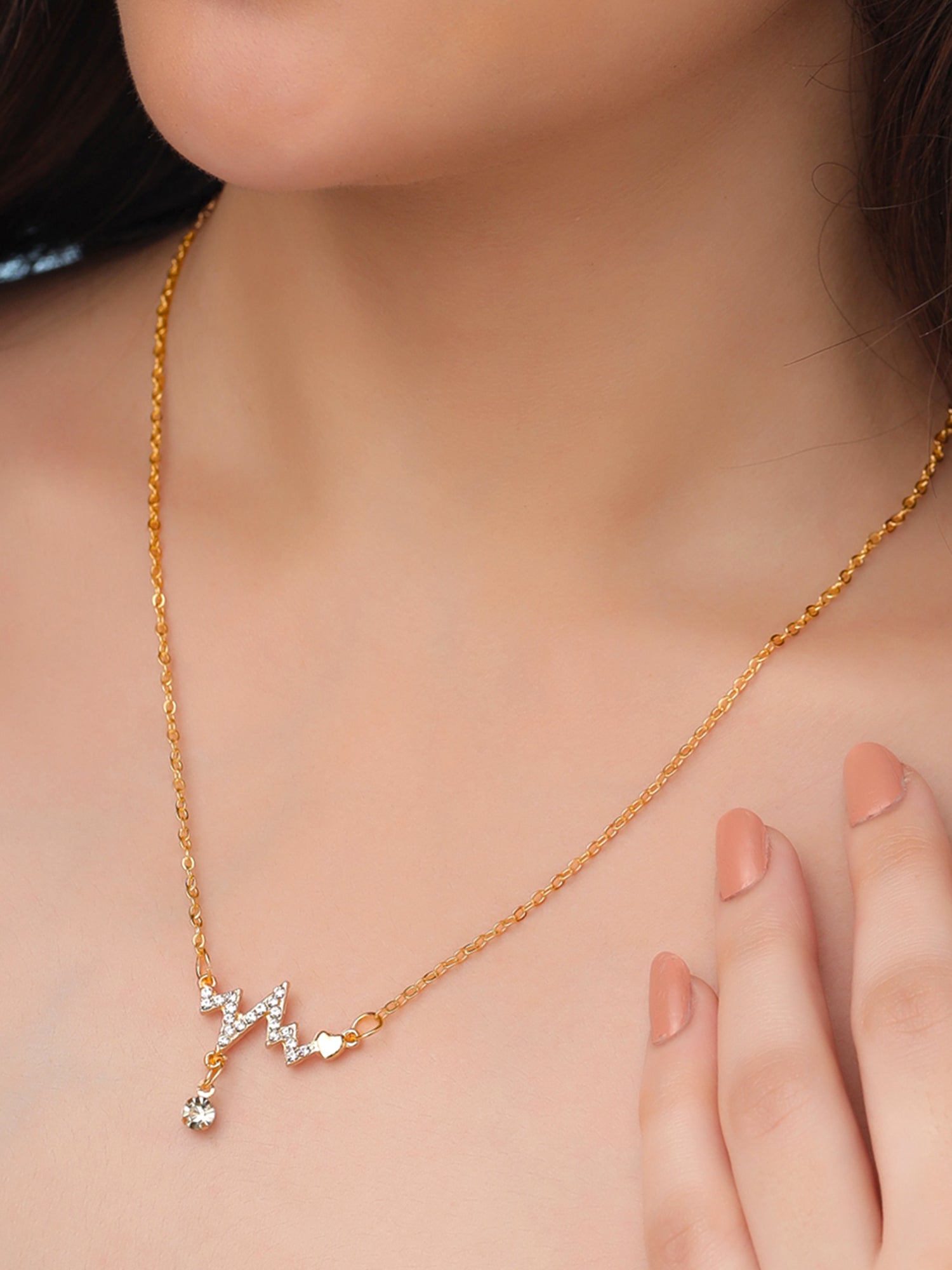 Yellow Chimes Heartbeat Love Necklace - Gift for Anniversary