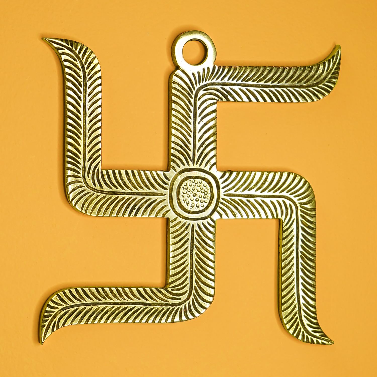 Ekhasa polished brass Swastik - wall hanging for homes