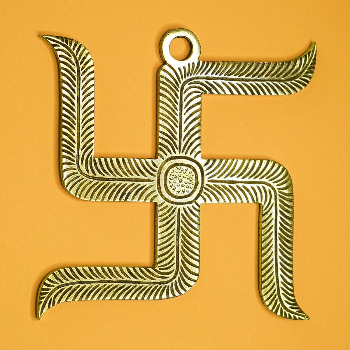 Ekhasa polished brass Swastik - wall hanging for homes