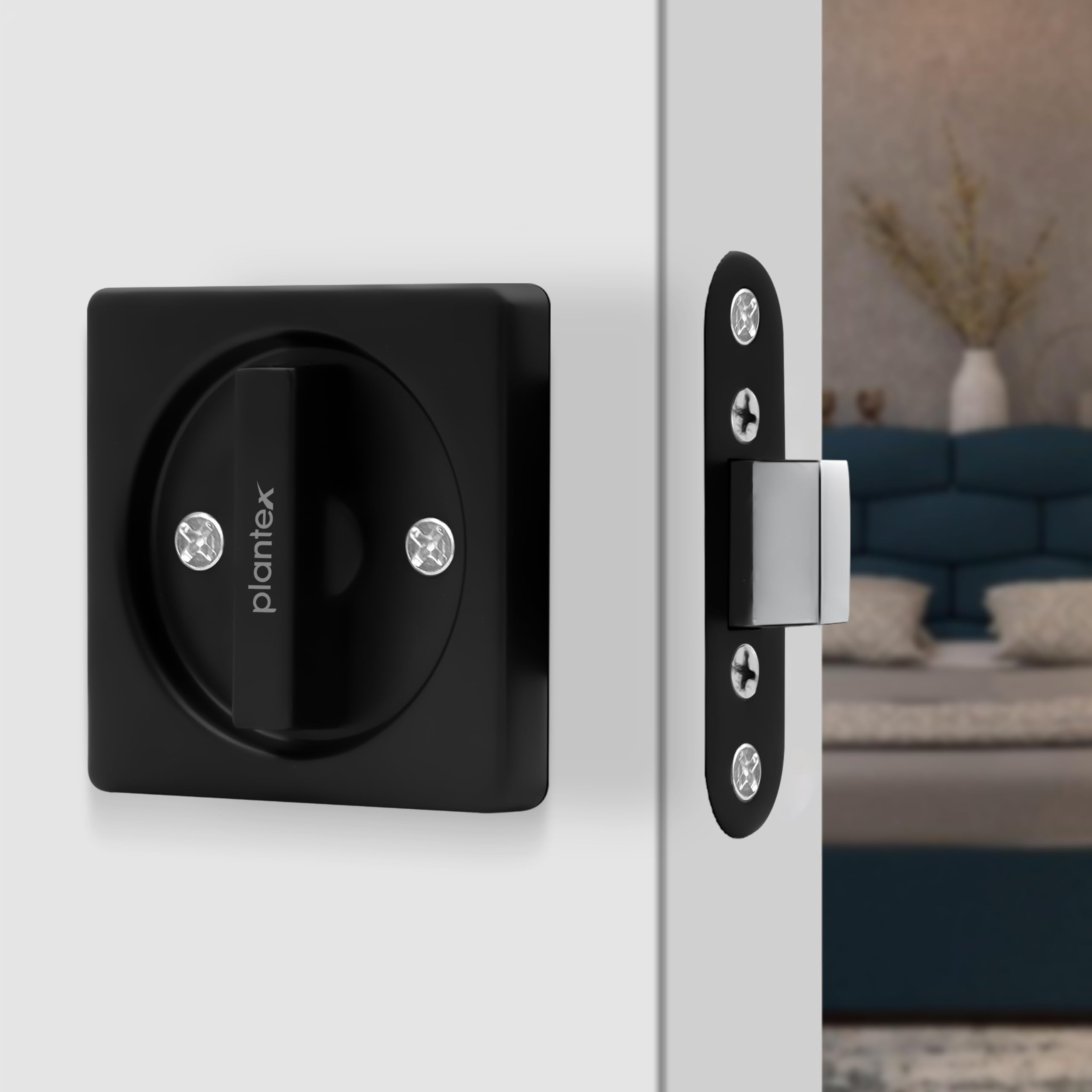 Plantex Black Door Lock - Essential Home Security