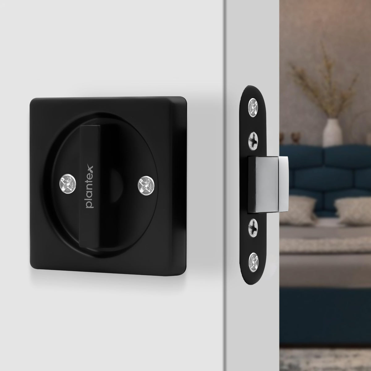 Plantex Black Door Lock - Essential Home Security