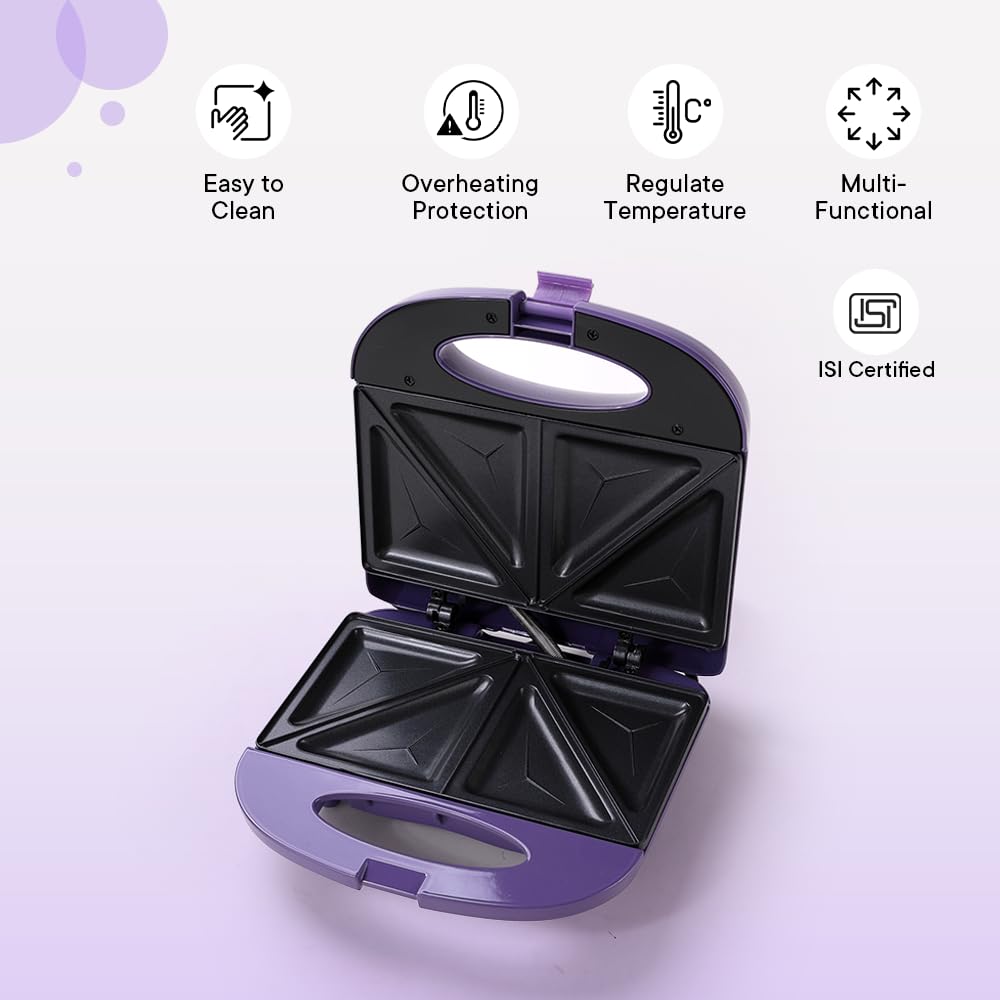 The Better Home Purple Sandwich Maker - Breakfast Making