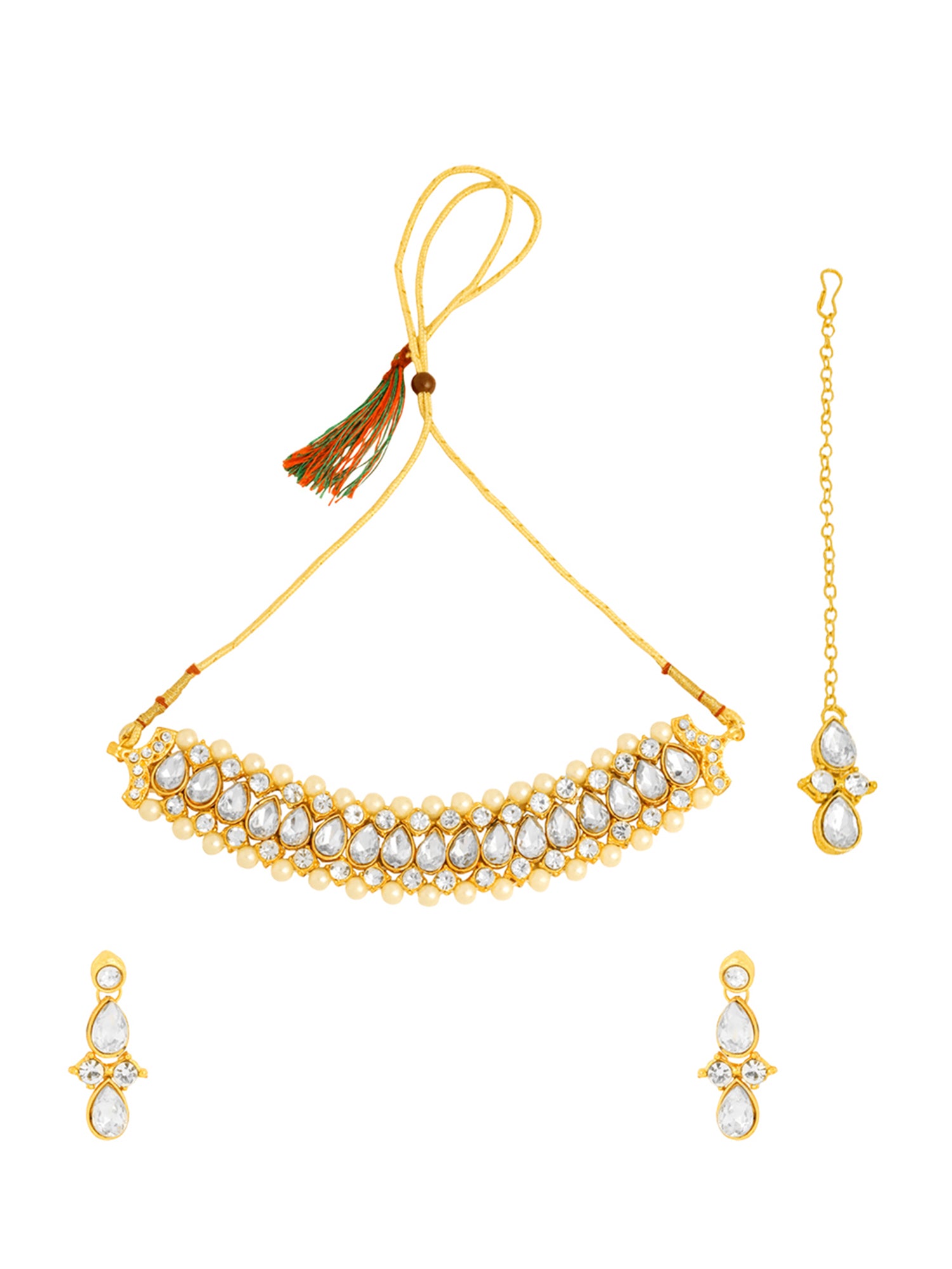 Yellow Chimes Kundan Set - Elegant Jewelry Collection