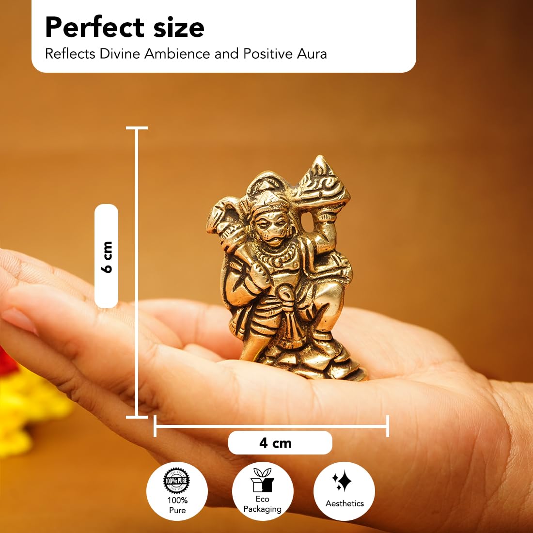 Ekhasa Brass Hanuman Ji Murti - Ideal gift for Diwali