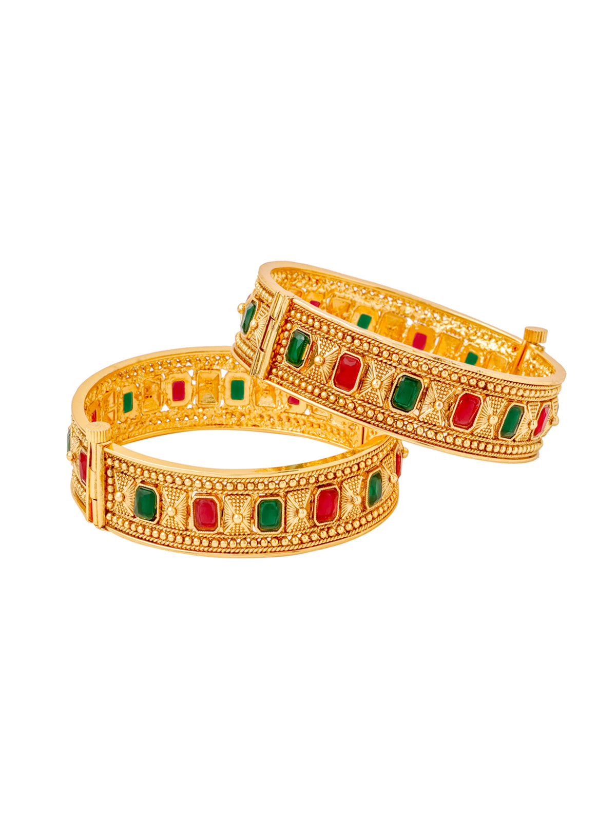 Yellow Chimes multi-color stone bangles - festive occasions