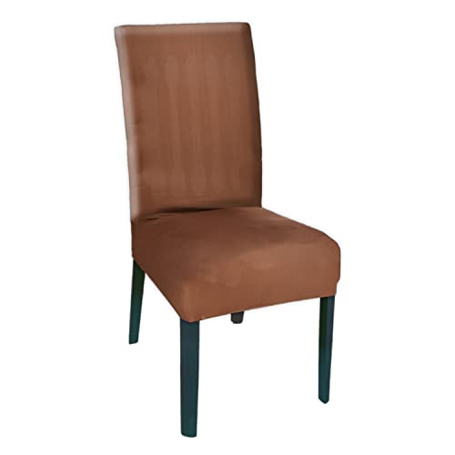 Kuber Industries Polyester Stretchable Elastic Dining Chair Cover/Seat Slipcover/Seat Protector (Brown)-50KM0992