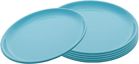 Kuber Industries Plastic Dinner Plates - 6 Pieces, Green