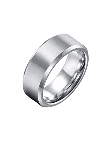 Yellow Chimes Stainless Steel Ring for Men Silver Toned Stylish Broad Band Ring for Men and Boys