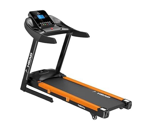 HEAD H-600 5 HP Peak Motorized Treadmill | Auto Incline | LCD Display with 12 Preset Programs | Foldable Machine with Bluetooth for Home Gym | Max Speed of 14 km/hr | Max User Weight 130kg