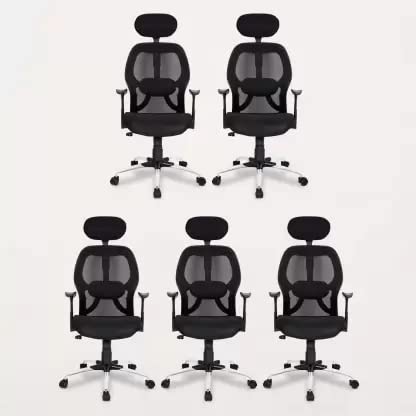 SAVYA HOME¬Æ APEX Chairs‚Ñ¢ Apollo Chrome Base HIGH Back Office CHAIR2 (Pack of 5)