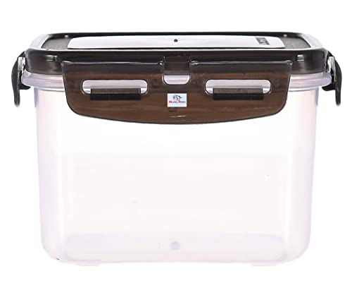 Heart Home Multiuses BPA Free Leak Proof, Dishwasher/Freezer Safe Plastic Storage Container With Airtight Lock Lid, 600ml (Black)-46HH0522