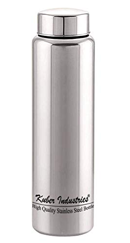 Kuber Industries F_26_KUBMART016702 Stainless Steel Water Bottle, 1000ml, 1 Pc, Silver