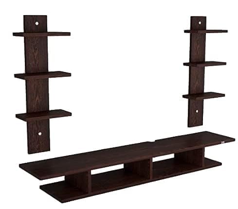 SAVYA HOME Wall Mounted Set Top Box Stand | TV Cabinet | Living Room | Large | Black | for Upto 32 Inch TV