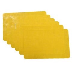 Kuber Industries Checkered Design PVC 6 Pieces Dining Table Placemat Set (Yellow), CTKTC13703