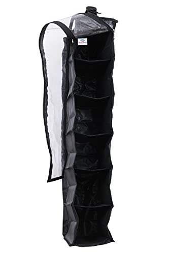 Heart Home 6-Shelf Hanging Shoe Organizer Space Saving Shoe Holder & Storage, Closet Organizer Great for Shoes (Black)