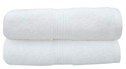 Kuber Industries 2 Piece 400 GSM Cotton Bath Towel - White (VARSTWL0106)