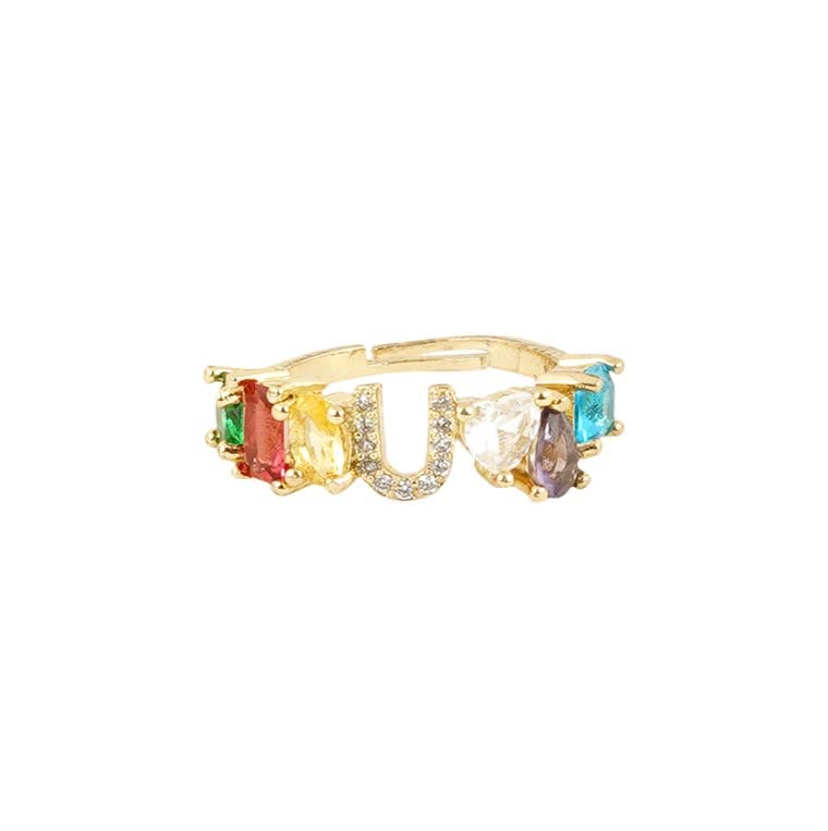 Joker & Witch Lowe Multicolour Alphabet U Ring
