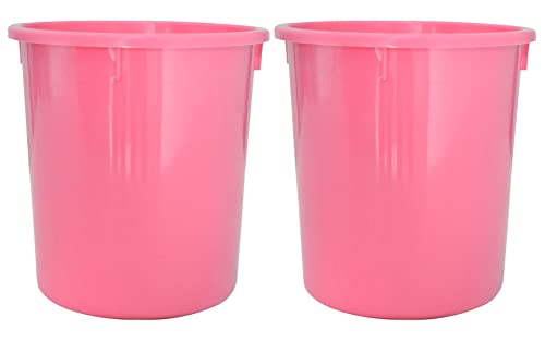 Kuber Industries Plastic Open Dustbin, Trash Bin, Garbage Bin, Waste Bin, 5Ltr.- Pack of 2 (Pink)-47KM01048