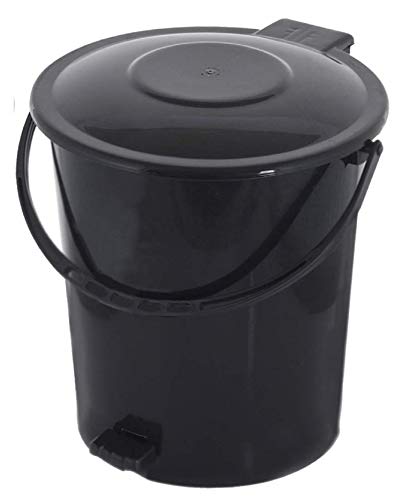 Kuber Industries Plastic Dustbin Garbage Bin with Handle, 10 Liters (Black) - CTKTC034637, Standard