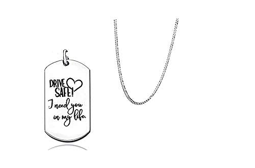 Yellow Chimes 'Drive Safe I Need You My Life' Touching Love Message Keychain Pendant with Chain for Men and Boys Gift