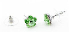 Yellow Chimes Crystals from Swarovski Platinum Plated Flower Crystal Earrings for Women and Girls (Peridot)