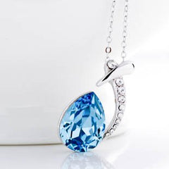 Yellow Chimes Crystals from Swarovski Blue Crystal Designer Pendant for Women and Girls