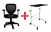 SAVYA HOME Delta revolving Office Chair and Height Adjustable Engineered Wood Table Combo Pack [Black]