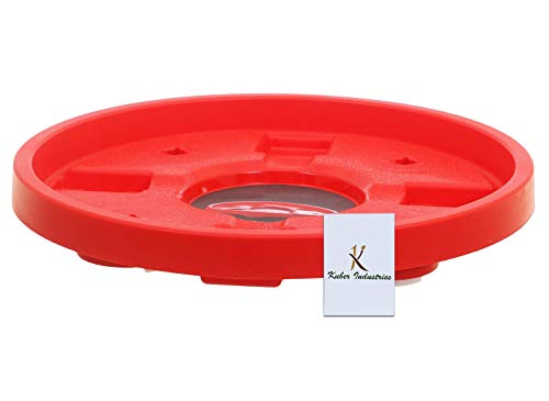 Kuber Industries Heavy Duty Plastic LPG Gas Cylinder Stand Trolley for Kitchen | Easily Movable Water Can Trolley With Wheels | Strong and Round Gas Trolley (Heavy Duty) (Red)