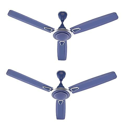 Candes Breeza 1200mm/48 inch High Speed Anti dust Decorative 3 Star Rated Ceiling Fan 405 RPM with 2 Years Warranty (Pack of 2) - Silver Blue