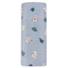 Mush Super Soft 100% Bamboo Swaddle for new born baby | Multipurpose - Baby wrapper for new born products all / Baby Towel / Baby Blanket || Breathable, Thermoregulating, Absorbent Baby Swaddle Wrap for new born baby gifts (3, Rabbit Blue Geo Peach Rabbit
