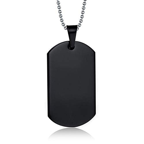 Yellow Chimes Pendant for Men and Boys Black Dog Tag for Men | Stainless Steel Army Dog Tag Chain Pendants for Men | Birthday Gift for Men and Boys Anniversary Gift for Husband