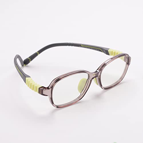 Intellilens | Zero Power Blue Cut Computer Glasses | Anti Glare, Lightweight & Blocks Harmful Rays | UV Protection Specs | For Boys & Girls | Grey| Oval| Small