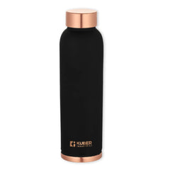 Kuber Industries Copper Water Bottle | BPA Free, Non Toxic | Leakproof, Durable & Lightweight | With Added Health Benefits of Copper | Ergonomic Design & Easy to Clean | Black | 950 ML (Pack of 1)