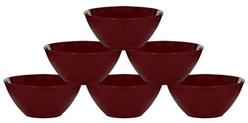 Kuber Industries Plastic Solid Bowls Set - 500ml, Set of 6, Brown