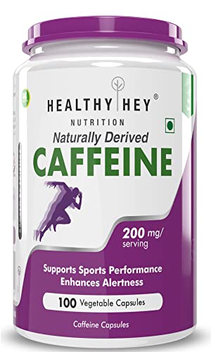 HealthyHey Nutrition Caffeine Capsules - 100 Veg Capsules (Pack of 1)