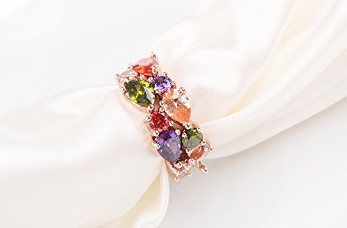 Yellow Chimes Rings for WomenBeautiful Multicolor Ring Swiss Zircon Crystal Studded Ring for Women and Girls. RG 5 7