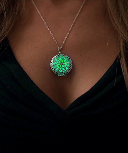 Glow-in-The-Dark Fairy Frozen Tear Natural Concept Silver Color Locket Pendant for Girls and Women by YELLOW CHIMES. for The First time, for who Wants to Glow.