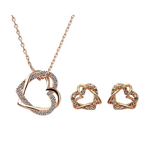 Yellow Chimes Moxie Collection Embracing Hearts in Love Alloy Pendant Set for Women and Girls…