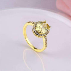 Yellow Chimes Fancy Party Ware Alloy Crystal Gold-Plated Ring for Women & Girls
