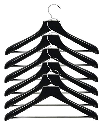 Kuber Industries 6 Piece Plastic Hangers for Wardrobe (Black)
