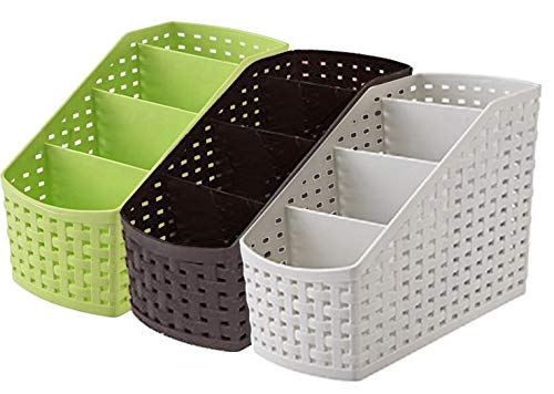 Kuber Industries Compact 3 Pieces Plastic Storage Basket (Multicolour, CTKTC5270)