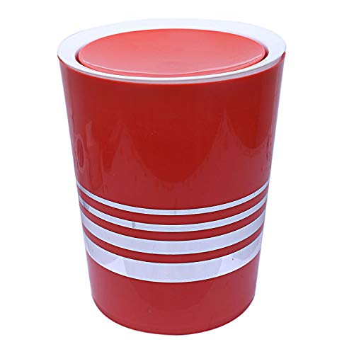 Kuber Industries Plastic Swing Lid Garbage Waste Dustbin, 5 Liters (Red) - CTKTC22848