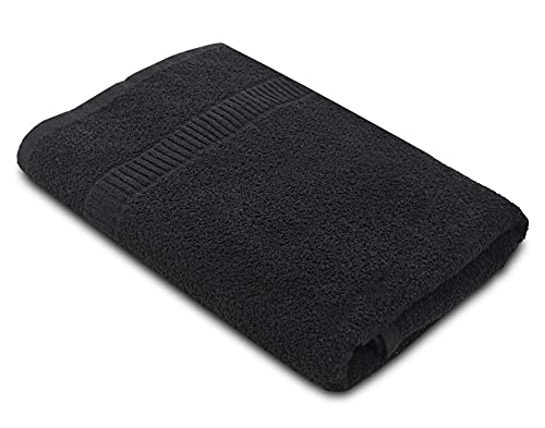 Kuber Industries Premium Design Soft Cotton Bath Towel, 30"x60"(Black), Standard (HS39KUBMART023831)