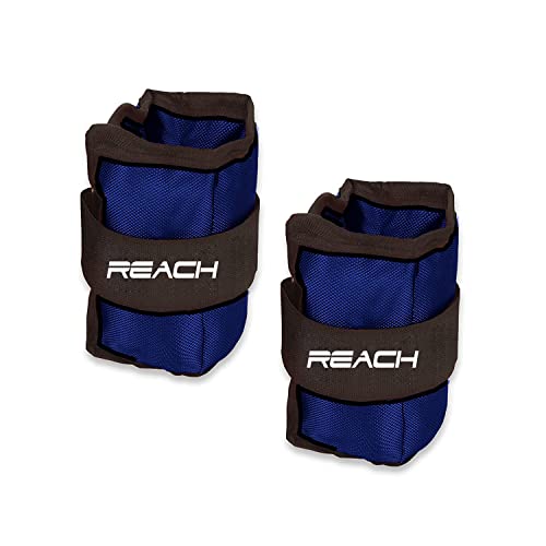 Reach Ankle & Wrist Weight Bands 2 Kg X 2 Blue | Weights For Arms & Legs | Adjustable Gym Weights For Fitness Walking Running Jogging Exercise Gym Workout | For Men & Women | 12 Months Warranty
