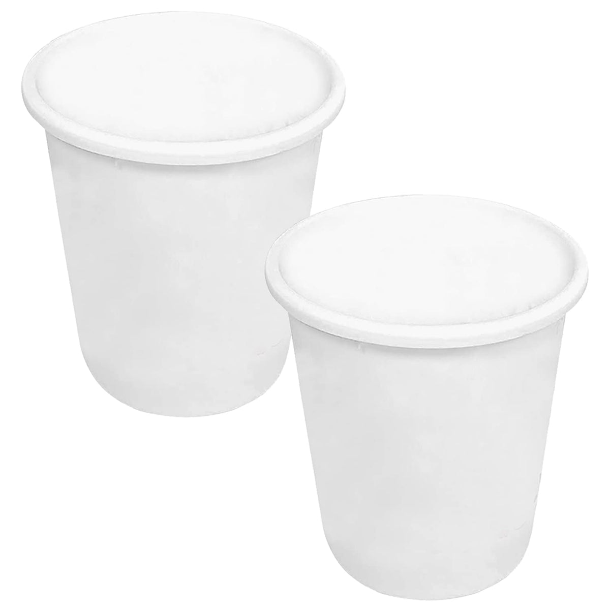 Heart Home Plastic Open Dustbin, Garbage Bin For Home, Kitchen, Office, 5Ltr.- Pack of 2 (White)-47HH01055