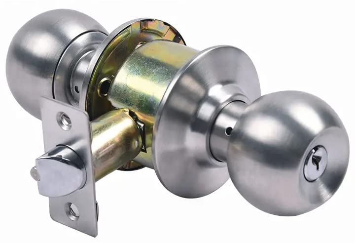 Plantex Brass Door Lock - Cylindrical Door Lock With 3 Keys/Tubular Door Knob/Lock For Main Door/Bedroom (Matt)