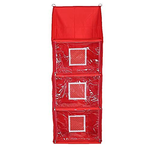 Kuber Industries Cotton Four Cabinet Hanging Baby Almirah (Red)-CTKTC025369